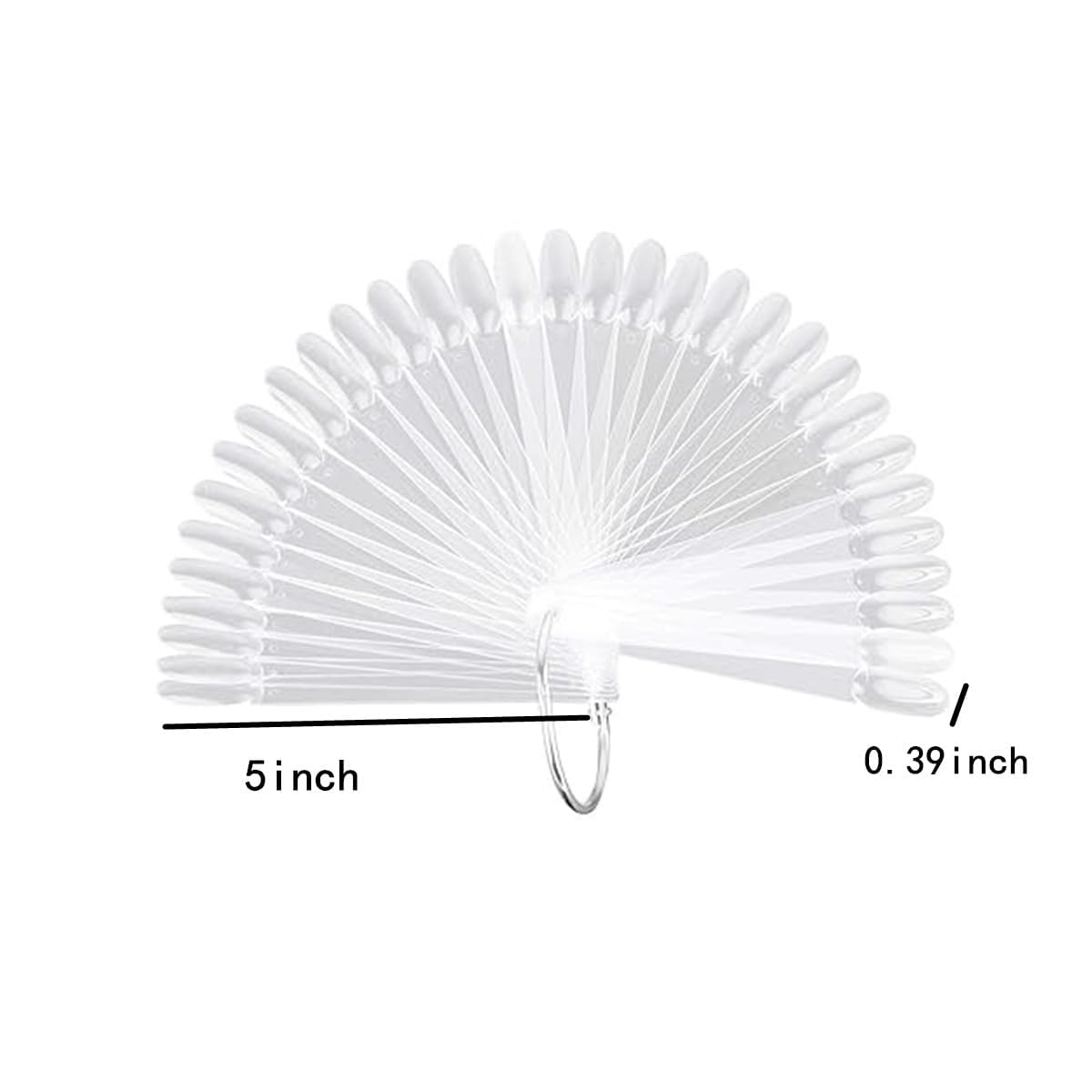NAILWIND Fan Shape Nail Art Polish Display Tips, False Nails Sample Sticks, Nail Practice Color Display, for Nails Home DIY Nails Salon Practice Tools (Fan-shaped CLEAR, 50 - Pcs) - Image 2
