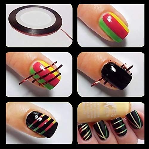 NAILWIND Nail Art Tip Sticker, Nail Art Tape Line, Nail Striping Tape Line, Foil Nail Tape for Nails Art Decoration Sticker (10 PCS, Gold) - Image 6