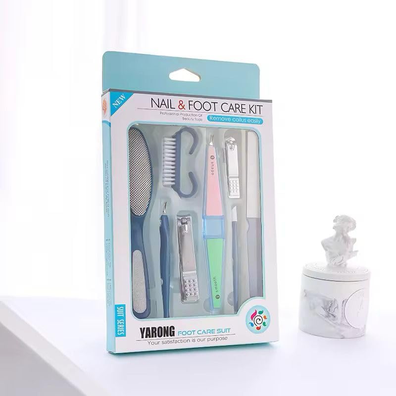 NAILWIND Nail and Foot Care Kit - Easy Callus Removal - Professional Beauty Tools, Pedicure Tools for Feet - 8 in 1 Pedicure Kit | Foot Scrubber for Dead Skin, Callus Remover, Foot Scraper, Foot File, Pitchfork, Filer for Nail Repair - 1 Set - Image 3
