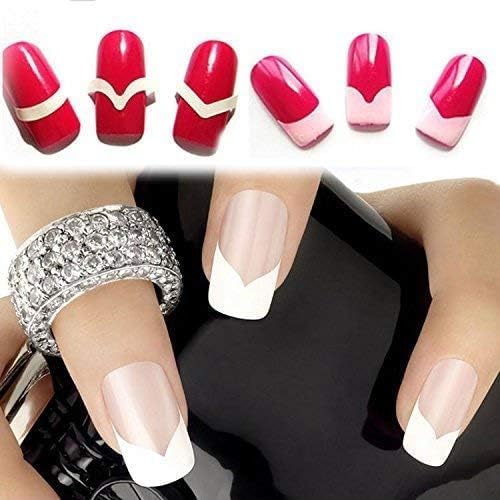 NAILWIND Nail Art Tip Sticker, French Manicure Nail Stickers Strips, Self Adhesive Nail Sticker Tips for Manicure Decoration for Women Girls Pack of 10 Sheets - Image 2
