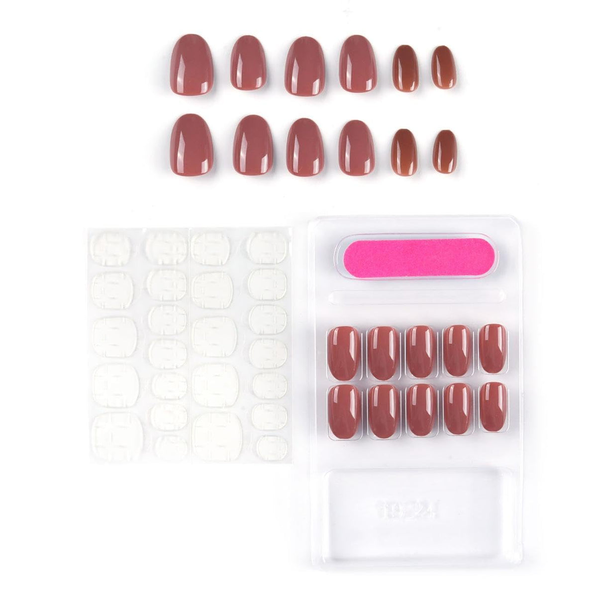 NAILWIND 24pcs Press on nails | Natural Short False Nails | Acrylic Full Cover Nails | Natural Fake Nails Delicate & Comfortable for Women and Girls (V-07) - Image 4