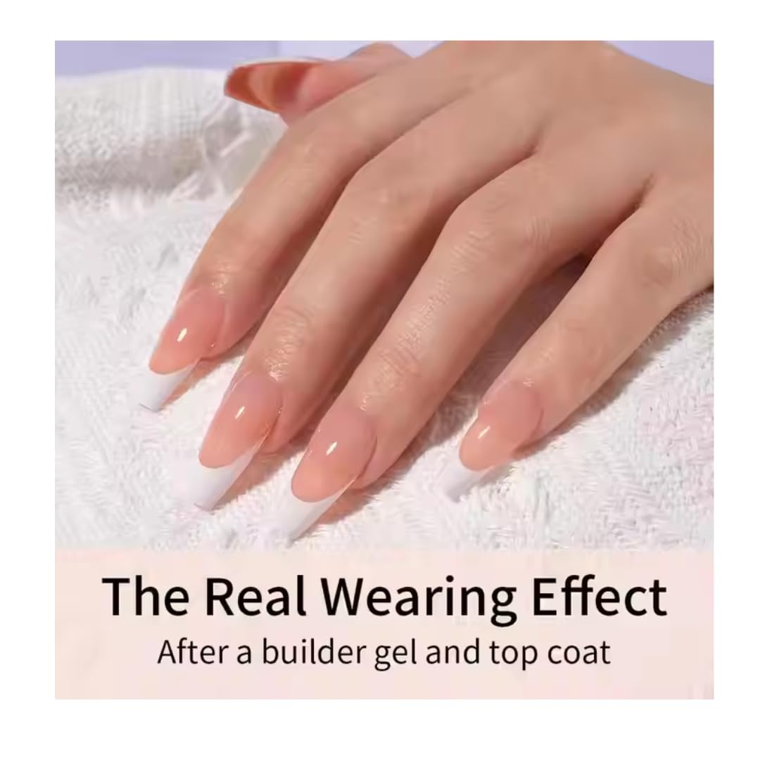 NAILWIND 216Pcs White French Tip Press on Nails Almond Shape Fake Nails, Artificial Nails Extensions Combo in 9 Colors, Full Cover Glossy Nude False Nails Acrylic Nails for Women Girls Finger Nails Design - Image 6