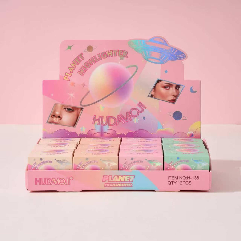 HUDAMOJI Planet Highlighter Collection, 4 Shimmering Shades, Cream Formula (rainbow, 5g) - Image 7