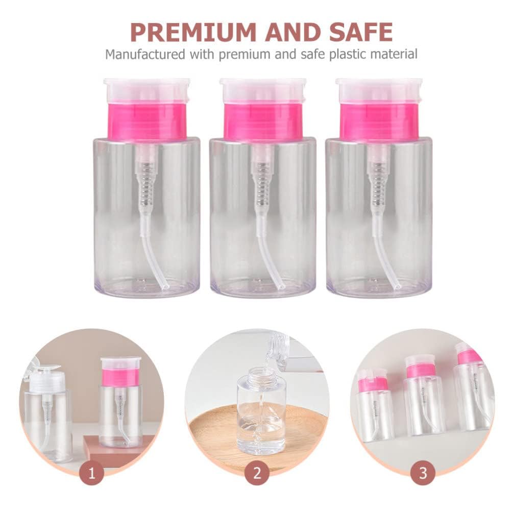 NAILWIND Nail Polish Remover Pump Empty Dispenser Bottle for Alcohol, Nail Polish and Makeup Remover, 150ml(5.10z), Hotpink Top Cap (PACK OF 2) - Image 9
