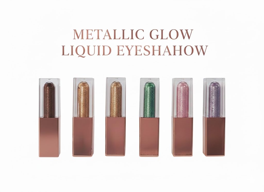 COSLUXE 6 pcs Glitter Liquid Eyeshadow Set, 6 Colors Metallic Glitter Shimmer Smokey Eye Looks Waterproof Long Lasting EyeShadow Makeup Kits (B) - Image 3