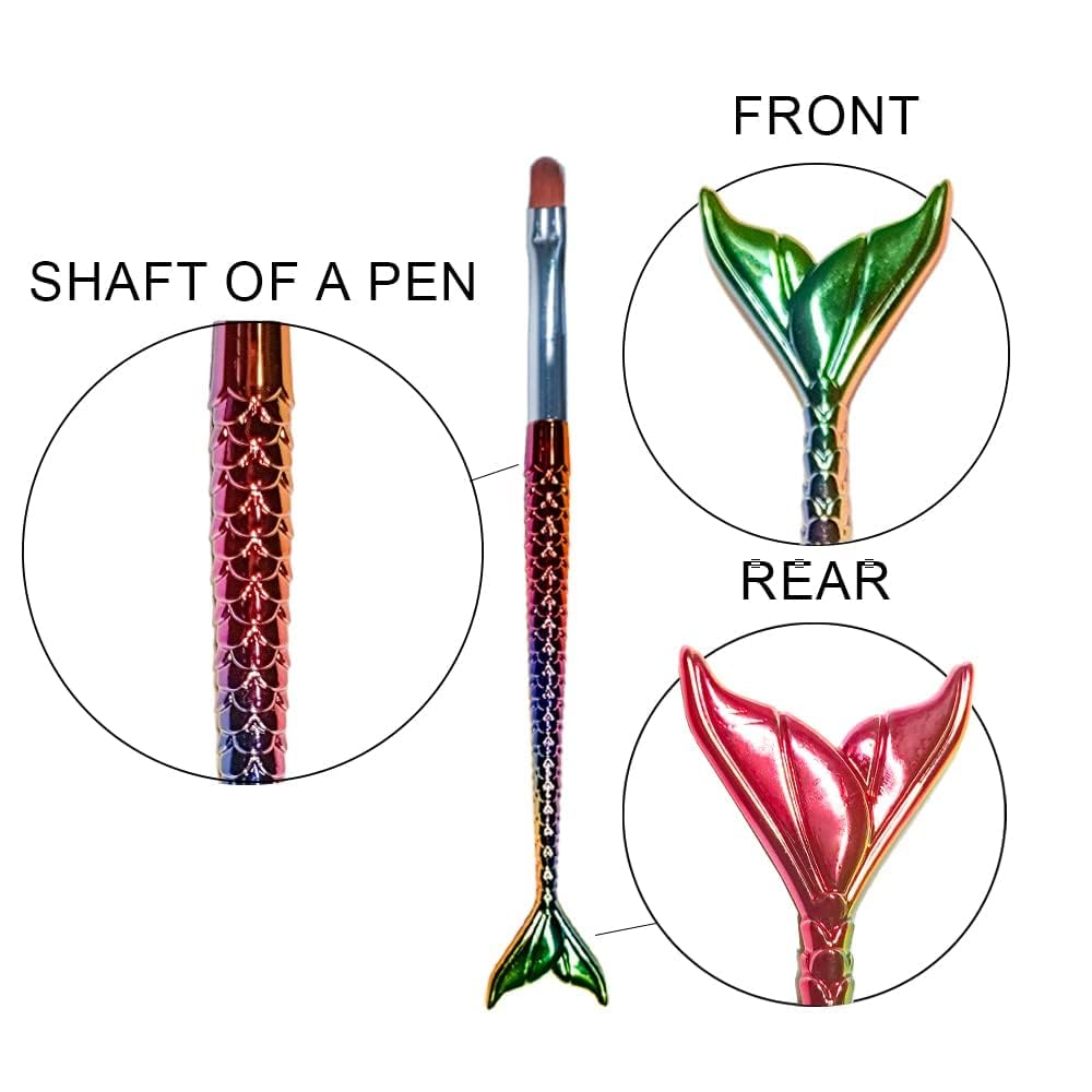 NAILWIND Mermaid Nail Art Brushes 7 Pcs, Nail Brush Pen,Gradient Mermaid Kit Easily Draw Various Design,Work Can be Done Easily at Home - Image 7