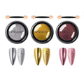 NAILWIND 3 Colors Chrome Nail Powder Set, Glitter Metallic Mirror Effect for Nails Art Design 3D Holographic Silver Rose Gold Pigment Powder