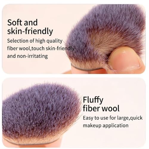 COSLUXE BEILI 5 Pcs Double Ended Makeup Brush Set, Dual-Head Brushes for Foundation, Powder, Blending & Eyeshadow, Soft Synthetic Fiber Travel Makeup Brushes - Image 6