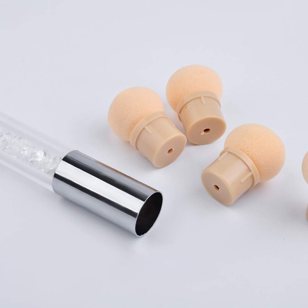 Cosluxe Sponge Nail Art Tool Pen Dual Head Nail Sponge Brush Picking Dotting Gradient Ombre Nail Pen Brush with 4 Replacement Heads - Image 6