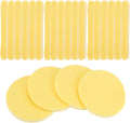 Cosluxe 24 Pcs Facial Sponge Compressed Face Cleansing, Facial Sponge Compressed Makeup Remover Cleaning Puff Pads Makeup Removal puff Pads Exfoliating Wash Round Face yellow