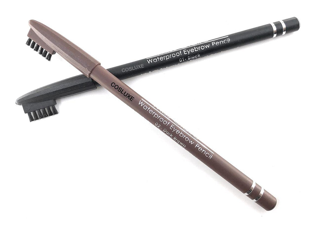 Miss Claire WaterProof Eyebrow Pencil with Brush (Black, Dark Brown) (COLORS COSMETICS) - Image 2