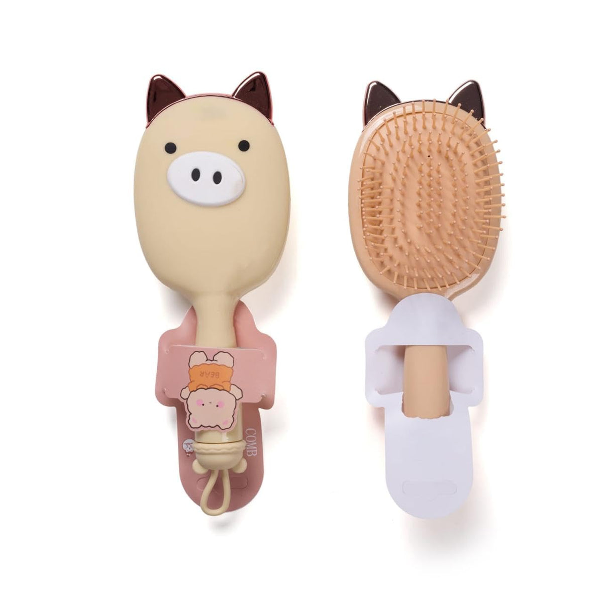 COSLUXE x Hair Brush, Rectangular Detangle Hair Brush Comb for Girls, Women Kids/Hair Comb - Girls Gifts - 1pcs Cute Pig, 1