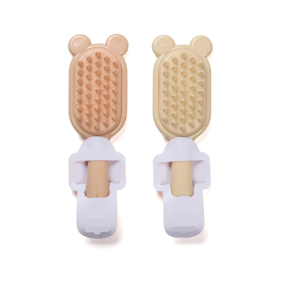 COSLUXE Hair Shampoo Brush with Handle 1Pc Soft Silicon Bristles Scalp Massager Exfoliator for Dandruff Removal & Hair Growth for Men & Women 1Pc