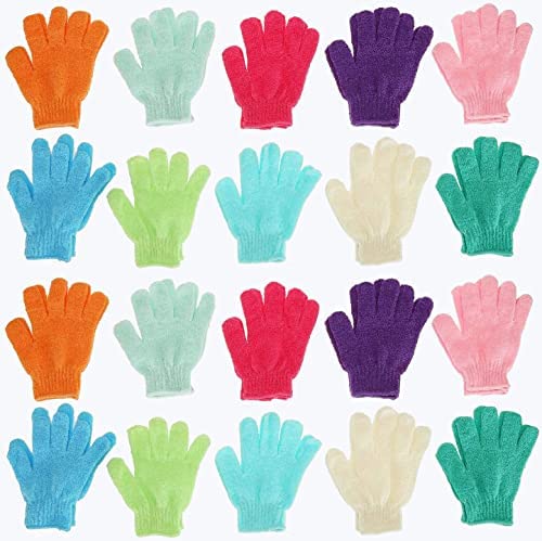 COSLUXE Double Sided Exfoliating Gloves Body Scrubber Scrubbing Glove Bath Mitts Scrubs for Shower, Body Spa Massage Dead Skin Cell Remover, for Men,Women and Children (2 Pairs) - Image 6