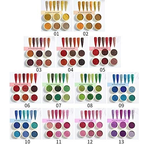 NAILWIND Nail Glitter Powder, Chrome Nail Powder, Metallic Mirror Powder, for Woman Girls,Nails Decoration,Nail Art Manicure,Nail Designs (Green, 6 Pcs Set) - Image 2