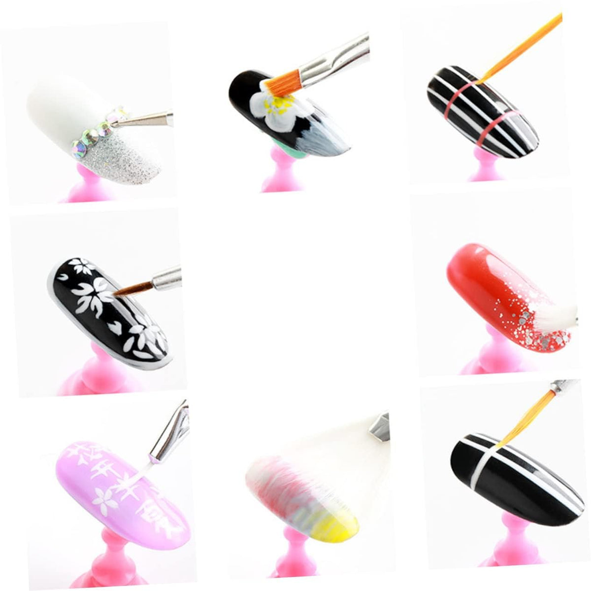 NAILWIND Nail Art Brushes, Nail Art, Design Dotting Painting Drawing Polish Brush Pen Tools,Nail Designs on Gel Acrylic and Natural Nails- Salon (White, 15 PCS) - Image 6
