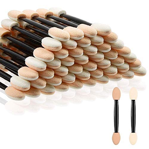 COSLUXE Eyeshadow Applicators, 30 pcs Disposable Double Sided Oval Eyeshadow Brush Sponge Applicator Disposable Eye shadow Brush Eye shadow Sponge Eye Makeup