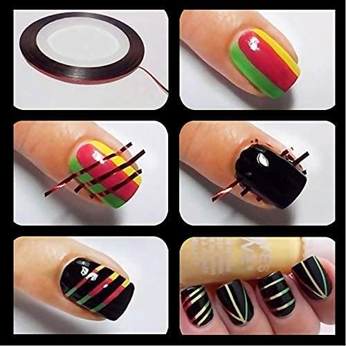 NAILWIND Nail Art Tip Sticker and Tape Line, Foil Striping Tape for Decoration (10 PCS, Gold - Silver) - Image 6