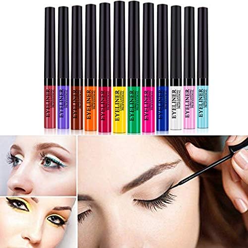 My Colors Colorful Liquid Eyeliner Set, 12 colors Matte Neon Eyeliner Pencil Pigmented Waterproof Smudgeproof Long Lasting Gel Eye Liner Eye Makeup Gift Kit for Women Multicolor - Image 2