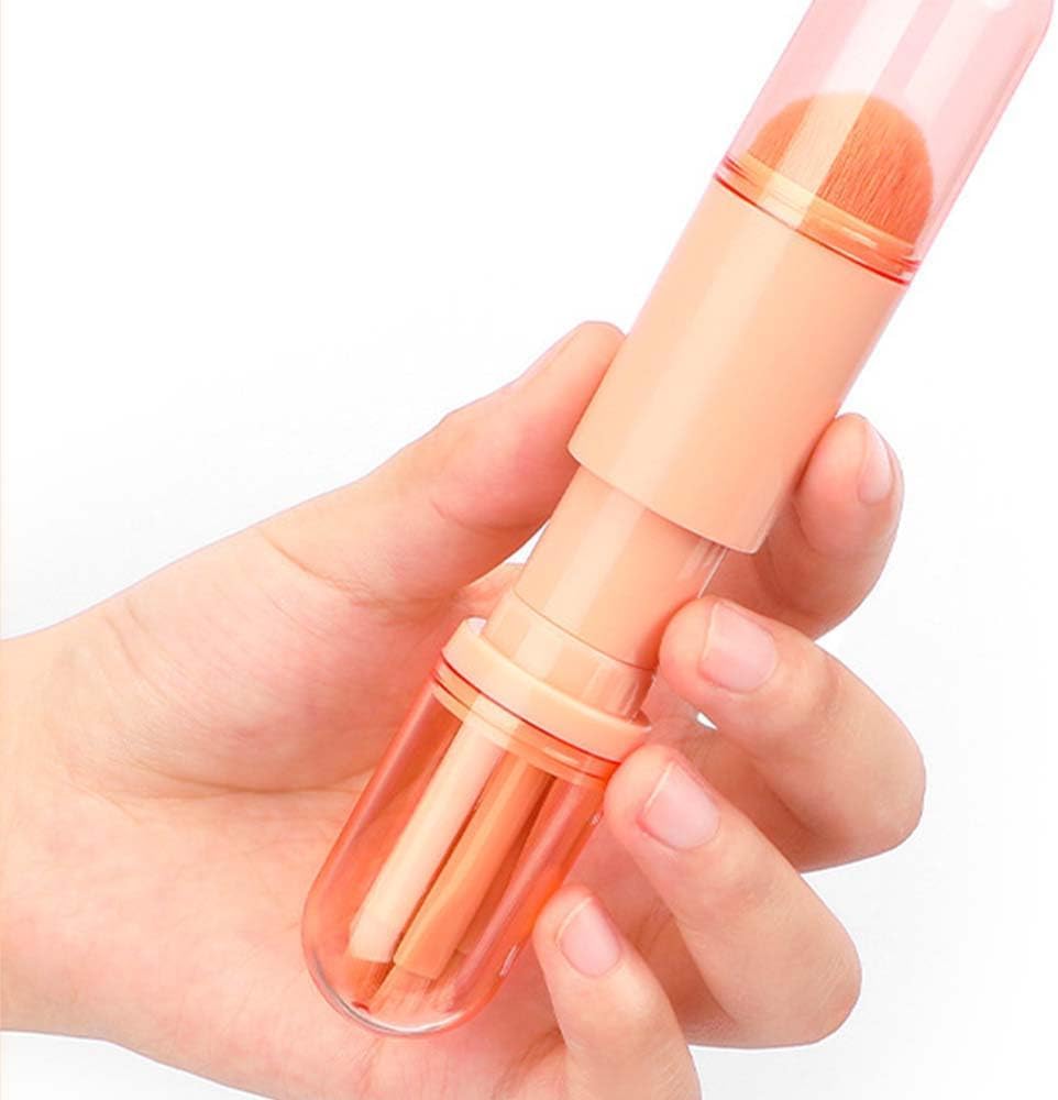COSLUXE 4 in 1 Travel Makeup Brushes Set, Portable Retractable Professional Foundation Blush, Small Powder, Eye Shadow, Concealer,Make Up Brush Set - Image 5