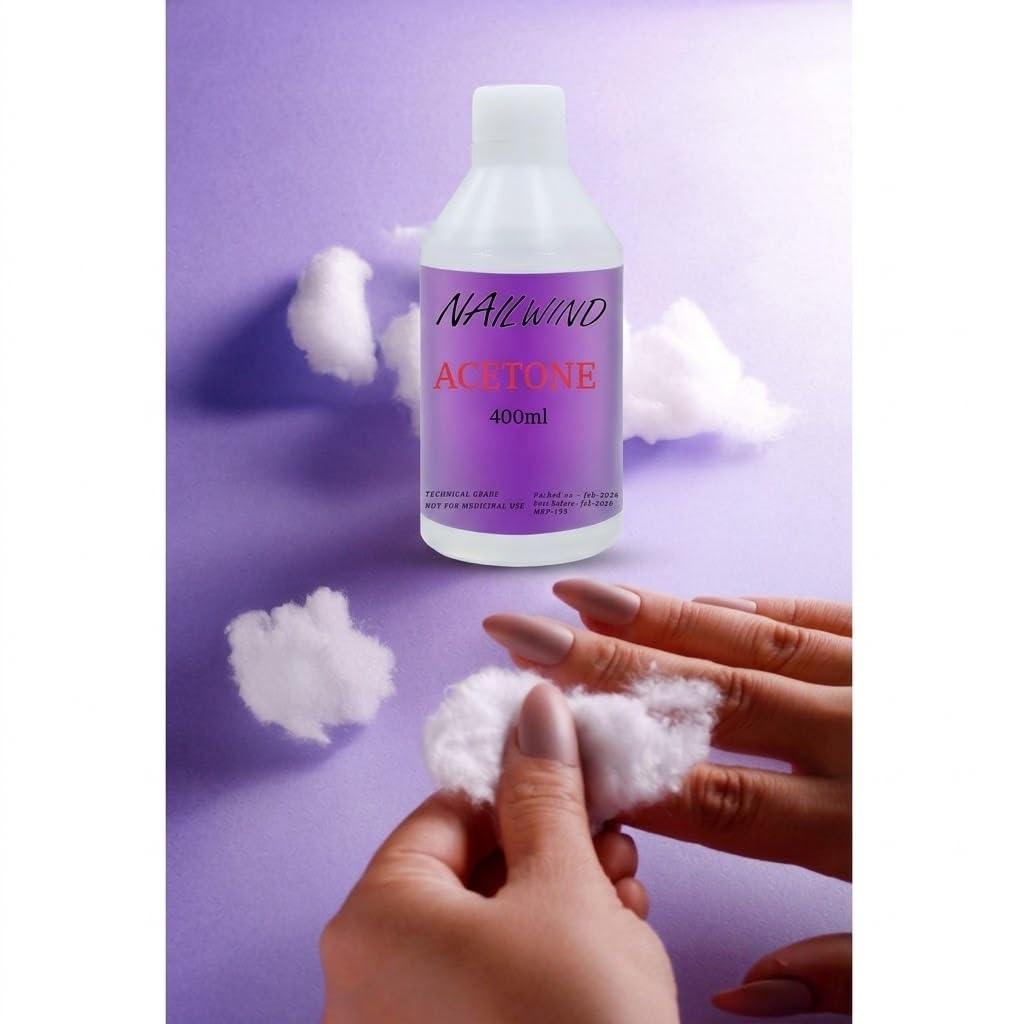 NAILWIND Acetone Nail Polish Remover - 400ml | Professional Grade Formula | Fast Drying | Nourishing | Versatile Use | Easy to Use | No Residue | With Pump Bottle | ACETONE - Image 3