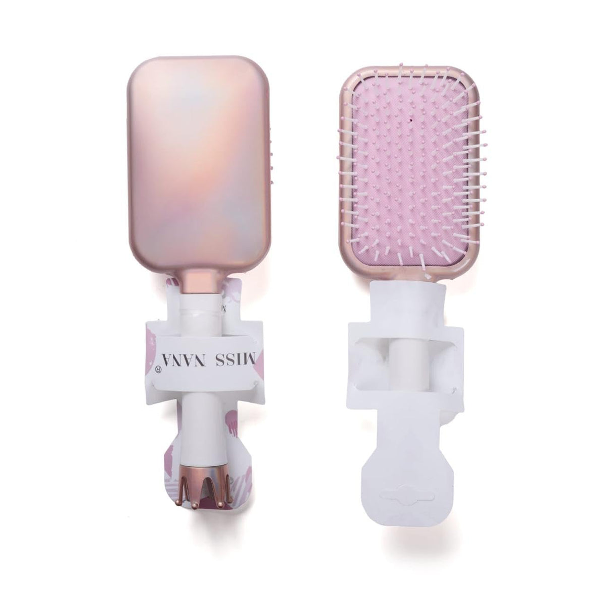 COSLUXE Metallic Oval Rectangular Hair Brush with Crown Handle, Paddle Detangle Hair Brush Comb for Girls, Women Kids/Hair Comb - Girls Gifts