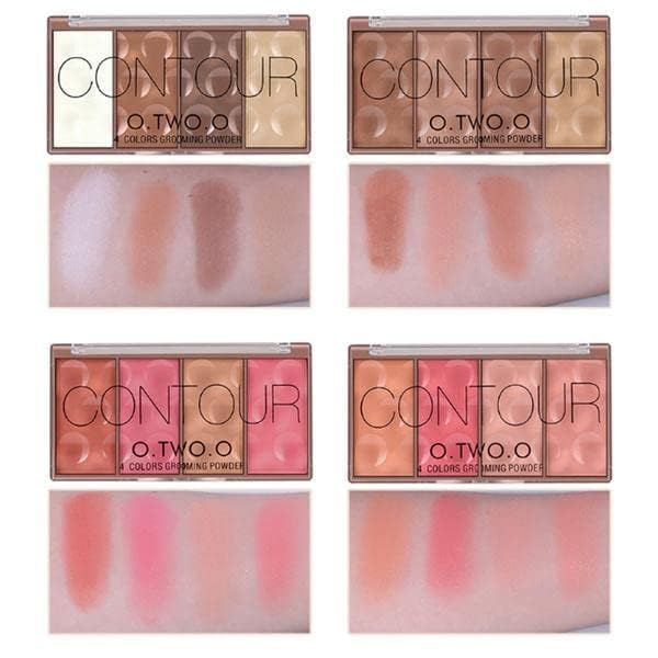 O TWO O Contour Highlighter & Blush Palette, 24g Face Shading Grooming Powder Makeup 4 Colors Long-Lasting Face Make Up (01) - Image 3
