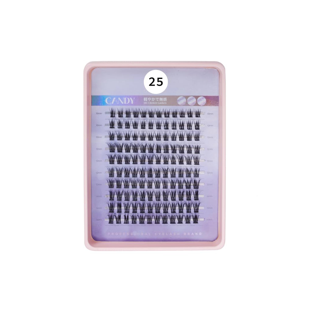COSLUXE Lash Clusters, Eyelash Extensions, 200 PCS C Curl Lash Clusters 10-14mm, Mixed Curl Individual Eyelashes Cluster, Wispy Eyelash Extension, Thin Band & Soft, Natural Looking Cluster Lashes No-25
