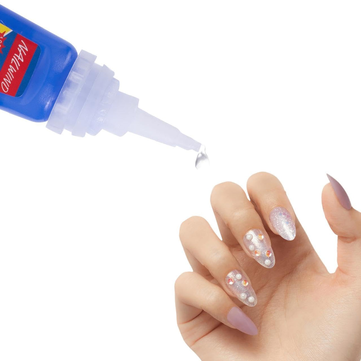 NAILWIND Brush On Nail Glue for Press On Nails, 401 Extra Strong Nail Glue for Acrylic Nails, Waterproof Long Lasting, 2 PCS - Image 4