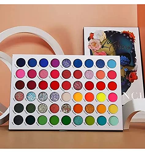 DELANCI Original Big Colorful Eyeshadow Palette Professional 54 Color Board Eye Shadow Bright Neon Glitter Matte Shimmer Makeup Pallet Highly Pigmented Powder Eye Shadow - Image 3
