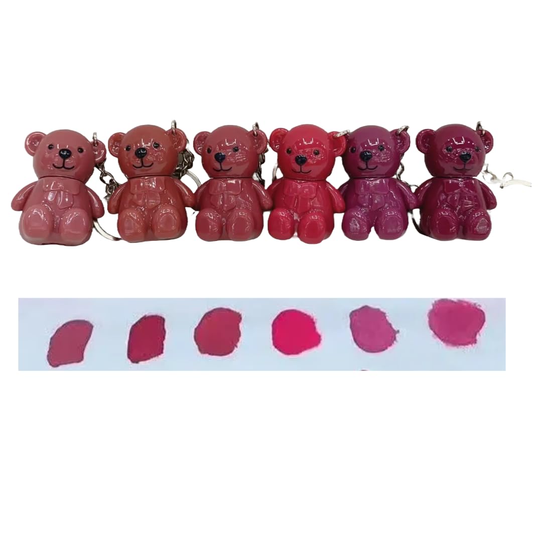 My Colors Strokes bear Lip Mud Matte Liquid Lipstick | 6 Pcs Velvet Matte Liquid Lipstick set | Long-Lasting | Non-Sticky | Trendy Lipsticks for Women Girls | 6 x 4ml Multicolour - Image 6