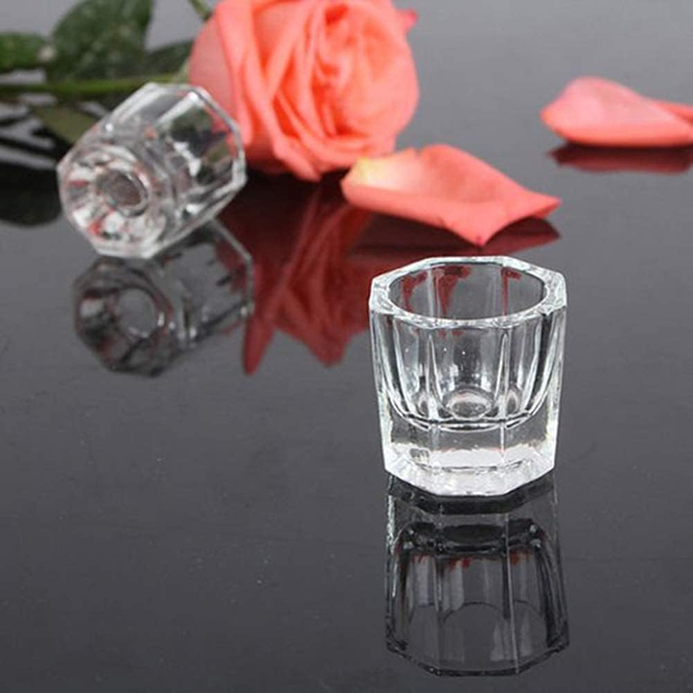 NAILWIND Dappen Dish Cups for Nail Art Acrylic Liquid Clear Glass Nail Monomer Liquid Bowl Dampen Dish Powder Holder, Acrylic Glass Jar for Nails pack of 1 - Image 3