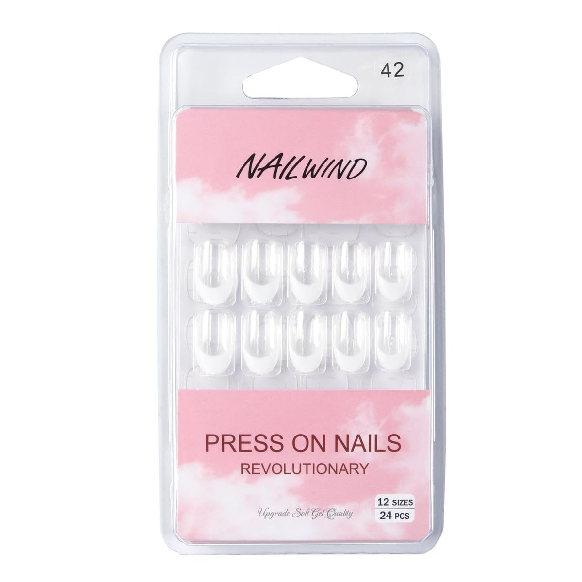 NAILWIND 24 Natural French Short False Nails Acrylic Full Cover Nails,Natural Fake Nails Delicate & Comfortable for Women and Girls (N42, 24 Count -Pack of 1) - Image 5