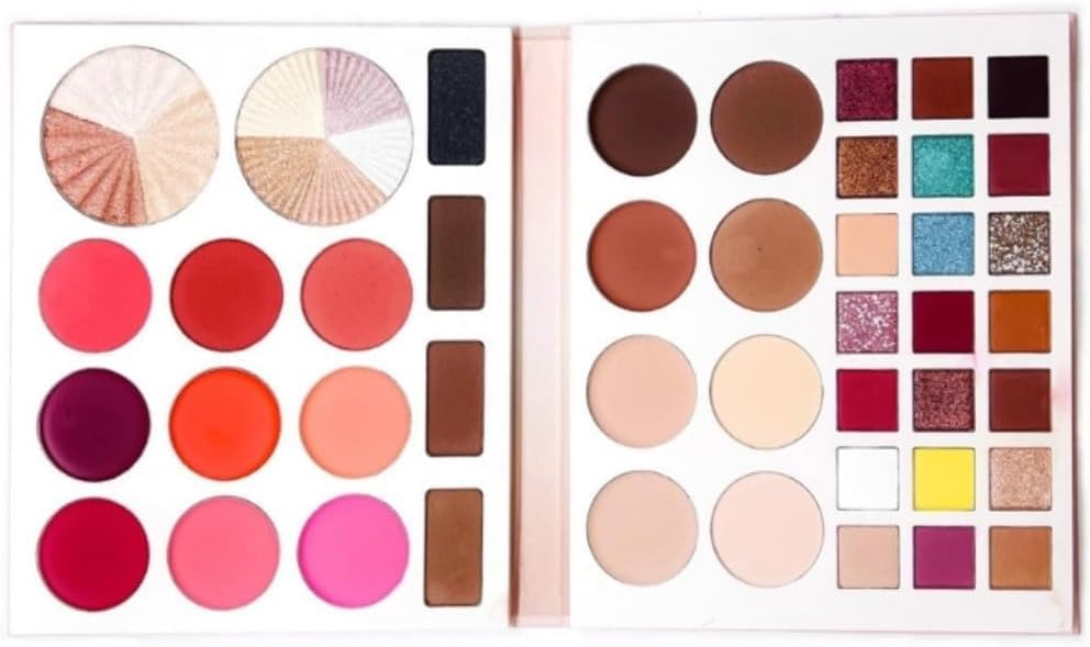 COSLUXE X DAROGE 44 Color Professional Book Style Makeup Palette - Highlighter Contour Eyeshadow Blusher Eyebrow Included Face Color Gift Kit Makeup Palette