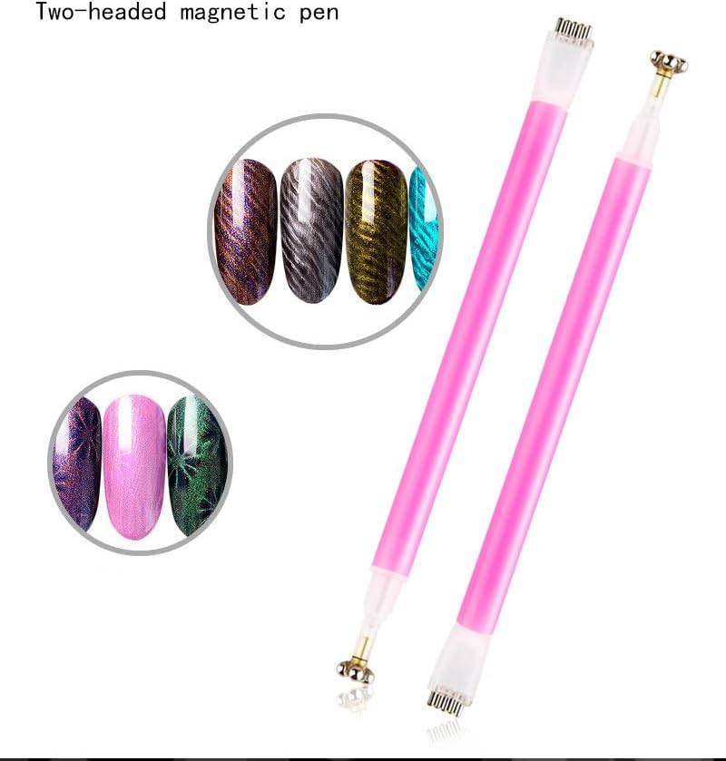 NAILWIND Nail Art Magnet Stick Cat Eyes Double-headed Magnetic Nail Painting Pen, Dotting Pen for Cat Eye UV LED Gel Nail Art Polish, Professional Acrylic Manicure Tool - Image 2