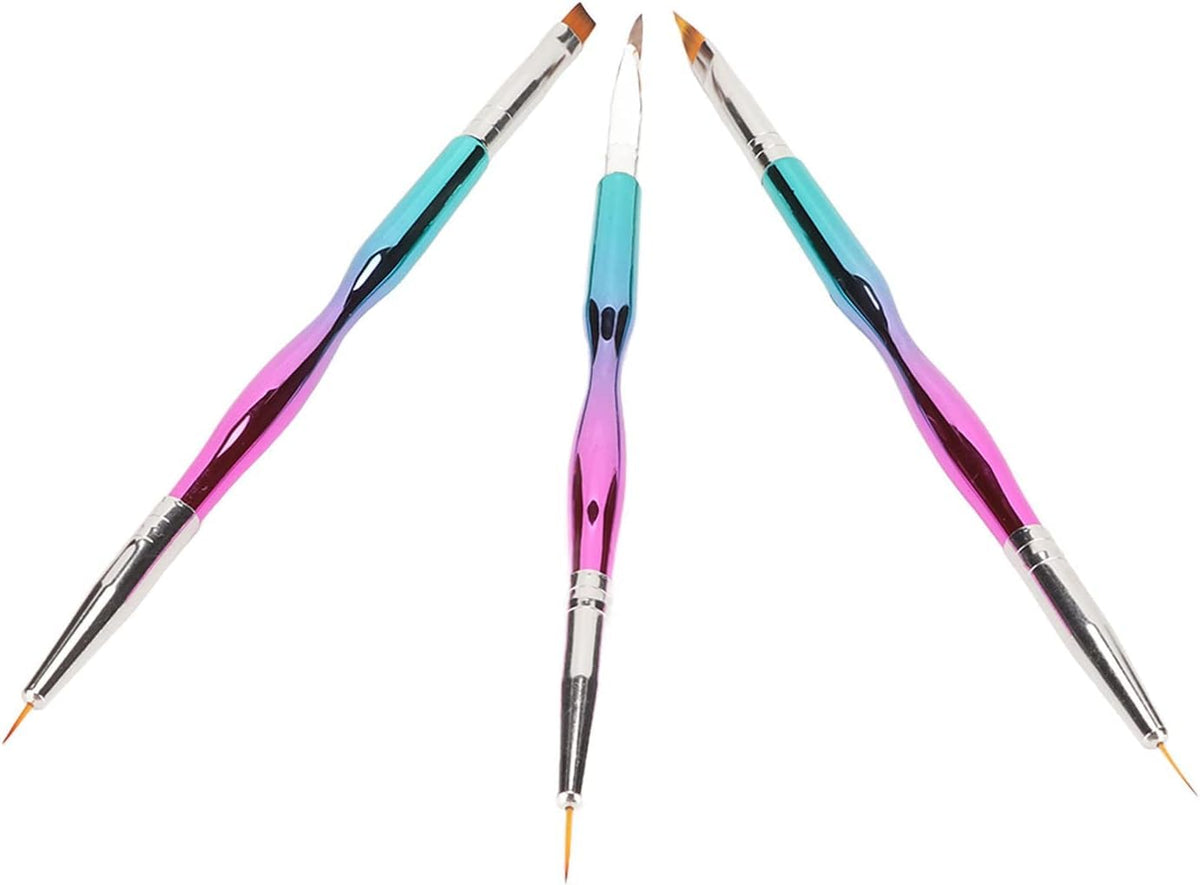 NAILWIND 3pcs Nail Liner Brush, Double Ended Nail Art Brushes, Nail Art Brush Set, Nail Art Painting Drawing Brush, Gel Nail Brush Set, Nail Art Painting for Nail Accessories, Nail Design - Image 6