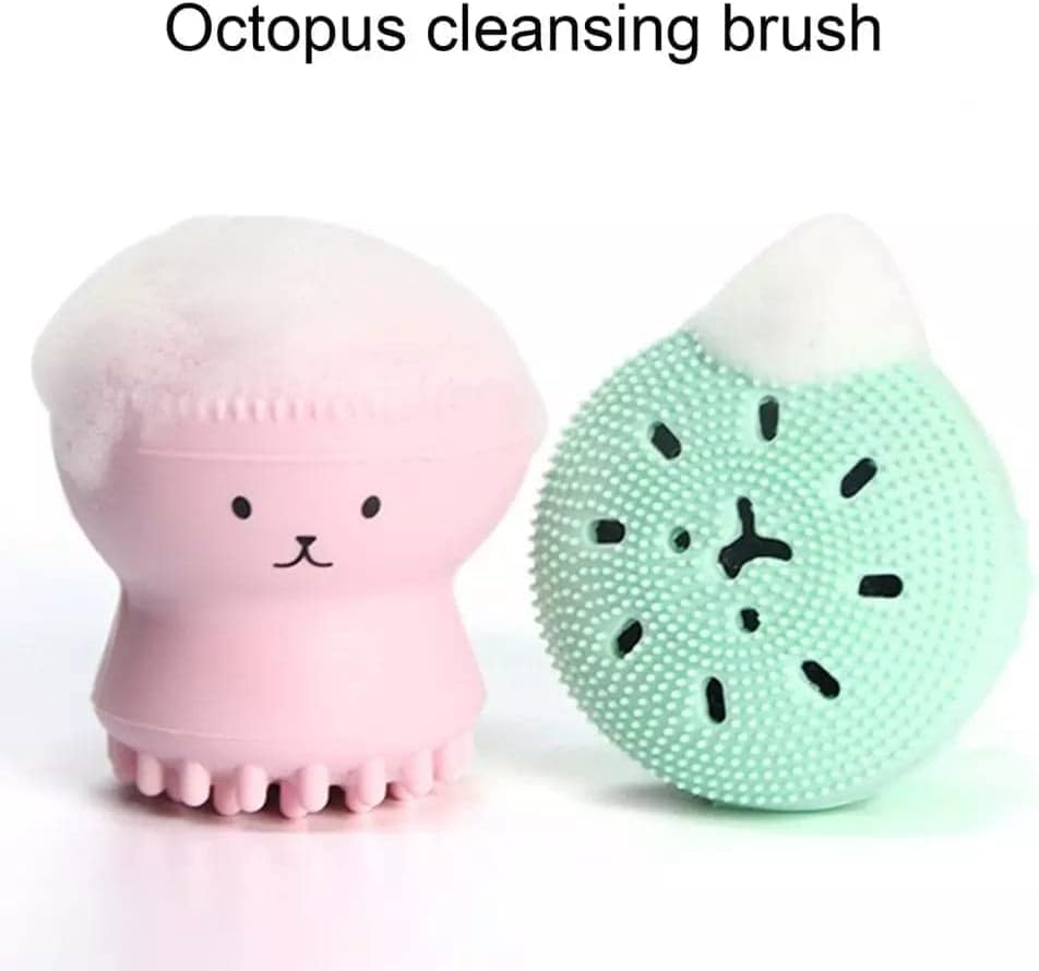 COSLUXE Octopus Silicone Facial Cleansing Brush 1 Pcs, Makeup Sponge 1 Pcs,Facial Scrubber for Deep Cleaning,Exfoliating,Makeup Remover,Massage Multicolour - Image 4