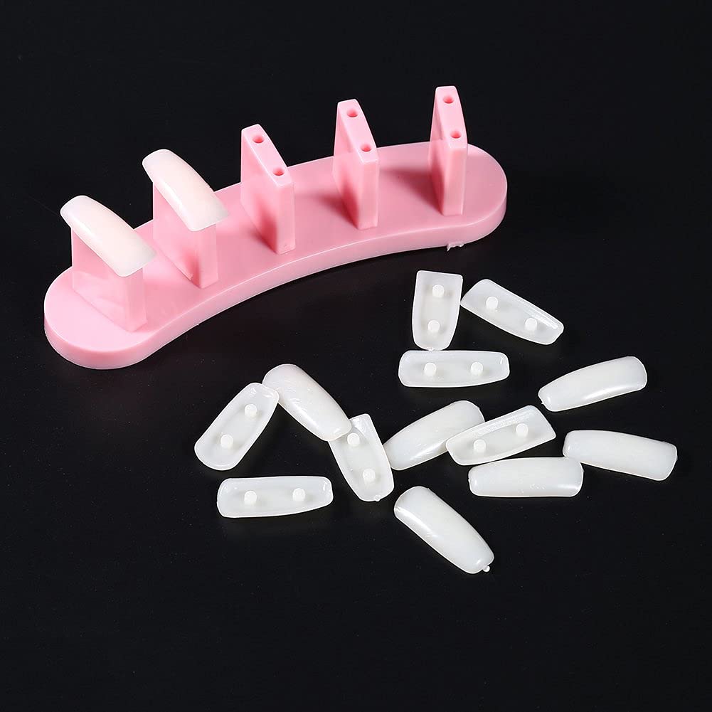 NAILWIND 3pcs False Nail Art Tips Practice Display Stand Tool with 10 pcs False Nail Tips for Gel Nail Polish DIY Nail Training Tools - Image 4