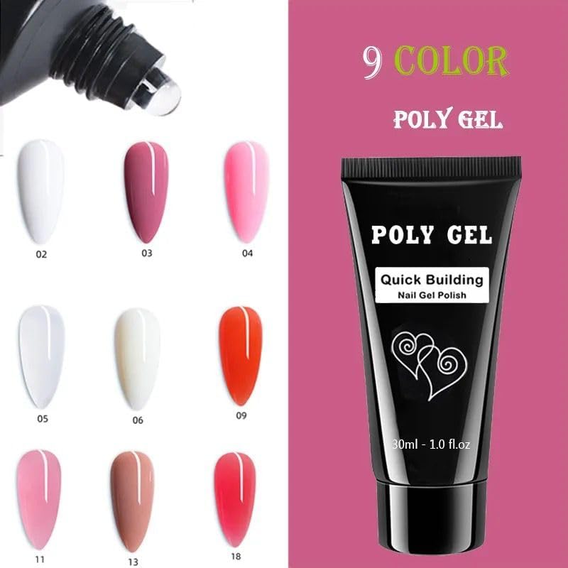 NAILWIND Polygel Quick Upgrade Poly Gel Finish Kits, Polygel Nail Kit Builder Gel,Nail Extension Gel Trendy Nail Art Design Salon Nail Easy DIY At Home For Woman Girls (Clear, 30ml) - Image 5