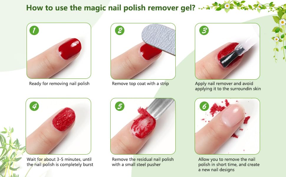 NAILWIND Nail Polish Gel Remover Tools Kit - 500 Nail Remover Cotton Pad,10 Pcs Soak Off Cap Clip,1 Nail File,1 Pcs Press Bottle, Nail Brush, Cuticle Pusher Tools Kit - Image 3