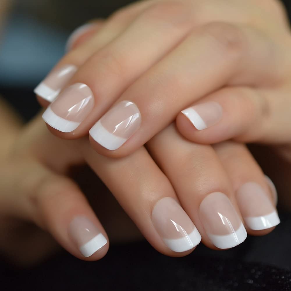 NAILWIND 24 Natural French Short False Nails Acrylic Full Cover Nails,Natural Fake Nails Delicate & Comfortable for Women and Girls (N42, 24 Count -Pack of 1) - Image 6