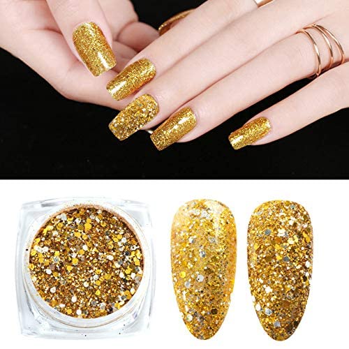 NAILWIND Nail Glitter Powder, Chrome Nail Powder, Metallic Mirror Powder, for Woman Girls,Nails Decoration,Nail Art Manicure,Nail Designs (6 Pcs Set, Gold) - Image 5