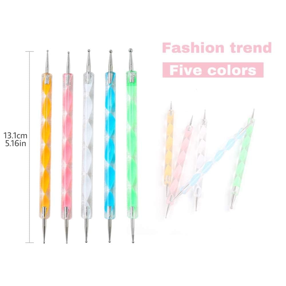 MY COLOR 5 pc 2 Way Dotting Pen Tool, Nail Art Tip Dot Paint Manicure kit, Multi-colored Nail Dotting Tool Set - Image 5