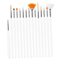 NAILWIND Nail Art Brushes, Nail Art, Design Dotting Painting Drawing Polish Brush Pen Tools,Nail Designs on Gel Acrylic and Natural Nails- Salon (White, 15 PCS)