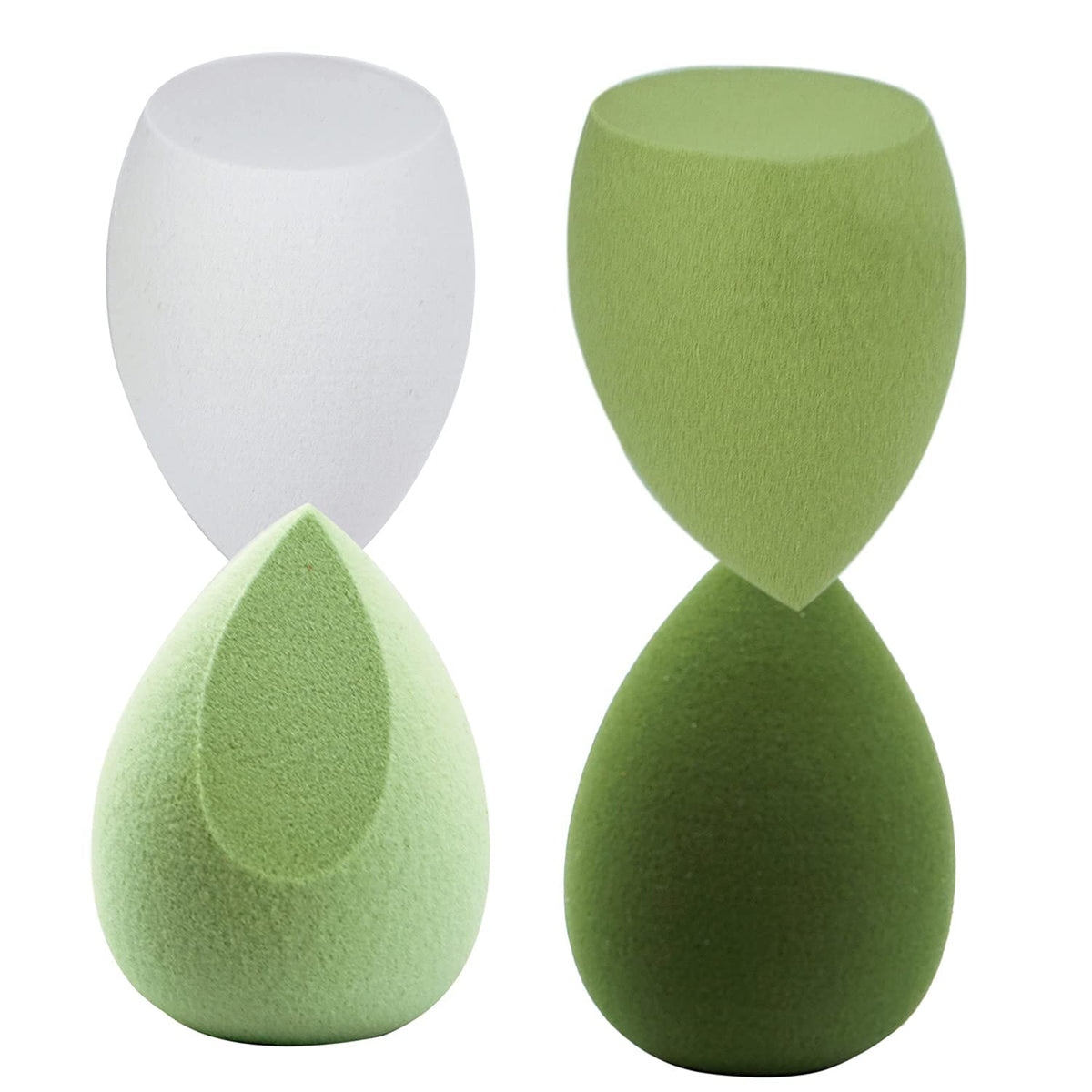 COSLUXE Makeup Sponge Set Beauty Blender with Egg Case, Soft Sponge For Liquid Foundation, Creams, and Powders?Latex Free Wet and Dry Makeup Green Series, 4 Pcs - Image 2