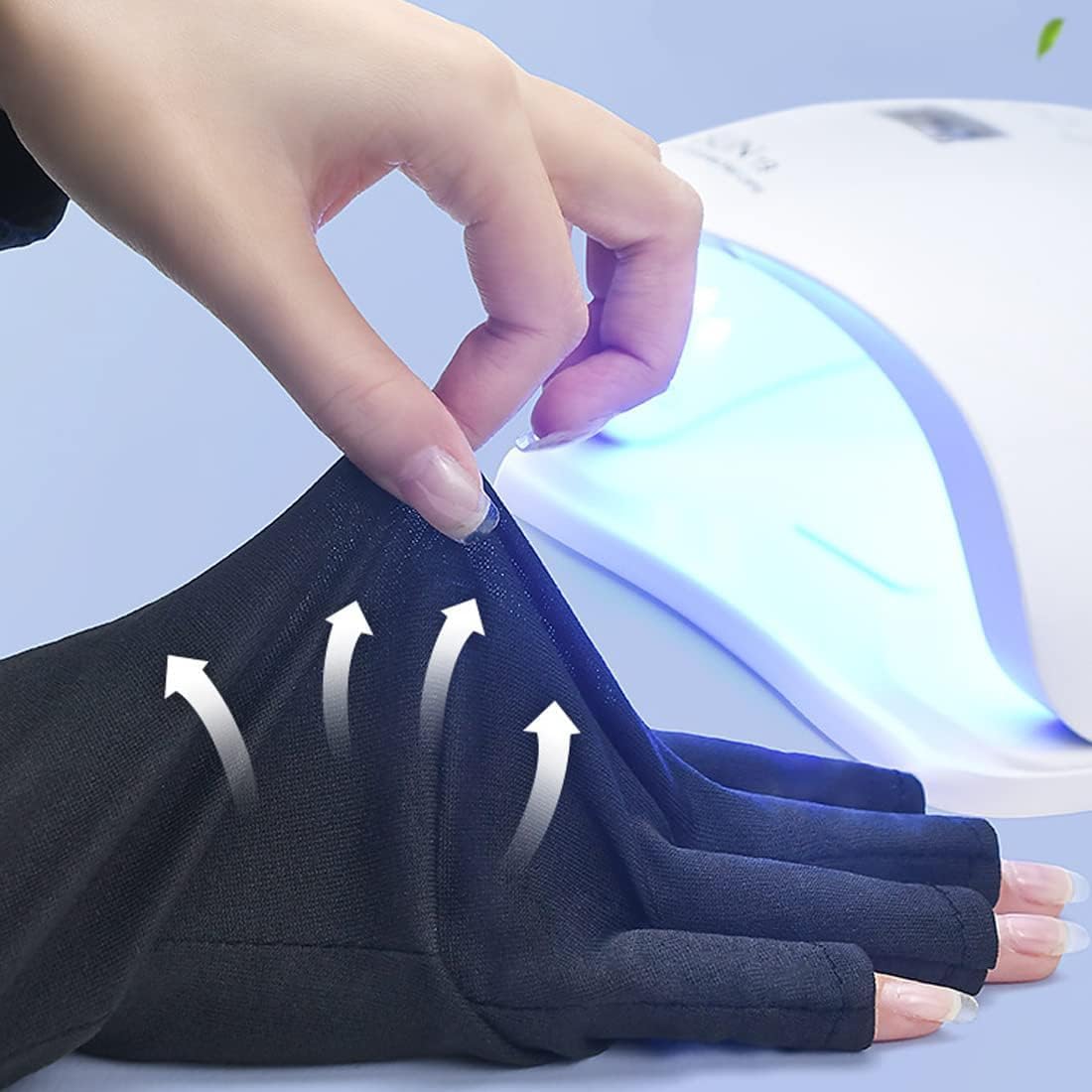 NAILWIND Anti UV Gloves - LED Nail Art Lamp Protection, White - Image 8