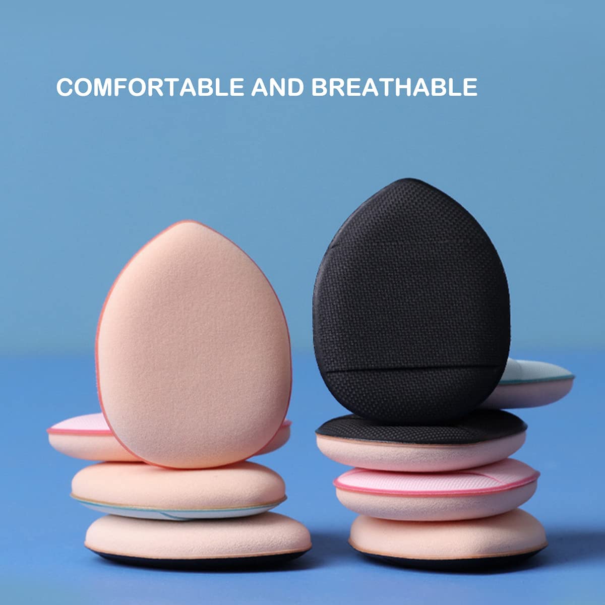 COSLUXE IMAGIC Makeup Triangle Finger Sponge Set,6- Face Triangle Soft Makeup puff, 4 - Finger Puff Mini Makeup powder Puff for Contouring, Under Eyes and Corners,Loose Powder Multicolour - Image 3