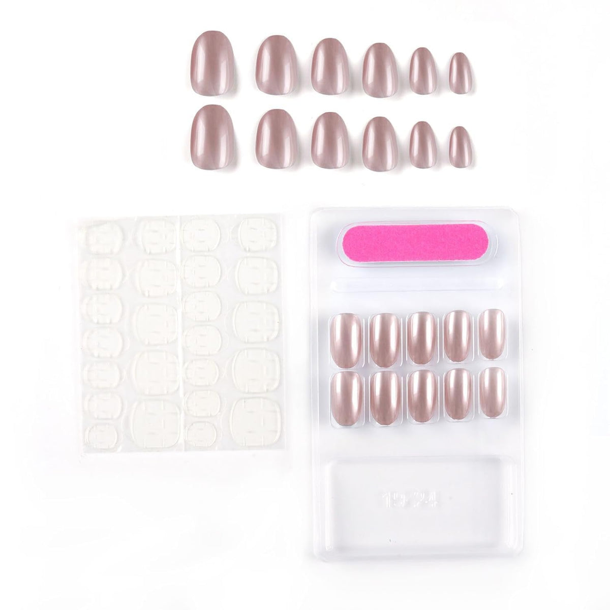 NAILWIND 24 Press on Nails | Natural French Short False Nails | Acrylic Full Cover Nails | Natural Fake Nails Delicate & Comfortable for Women and Girls (V-18) - Image 4