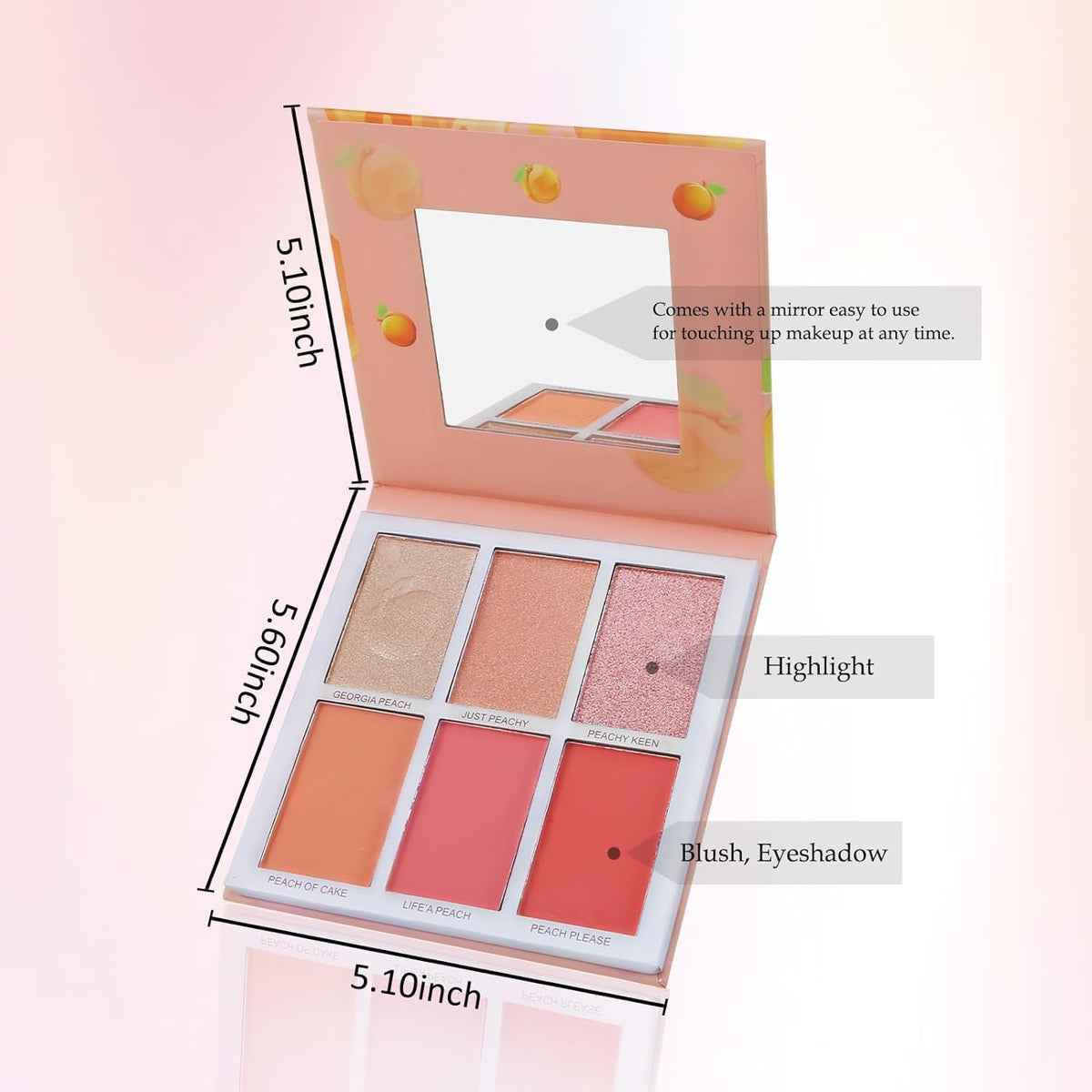 HUDAMOJI Blush Highlighter Palette | 6 Color Matte Shimmer Blusher Face Makeup | Bellini Blusher Palette | 36g - Image 7