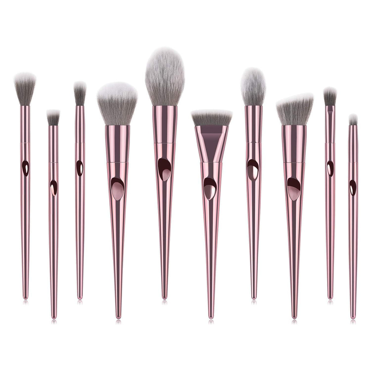 Makeup Brushes Set, 10 Pcs Premium Synthetic Makeup Brush Kit for Foundation, Eyeshadow, Contour & Highlight with Cosmetic Bag for Women & Girls